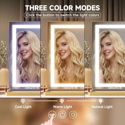 Hasipu Vanity Mirror with Lights, Lighted Makeup Mirror with Dimmable 3 Modes - Image 3