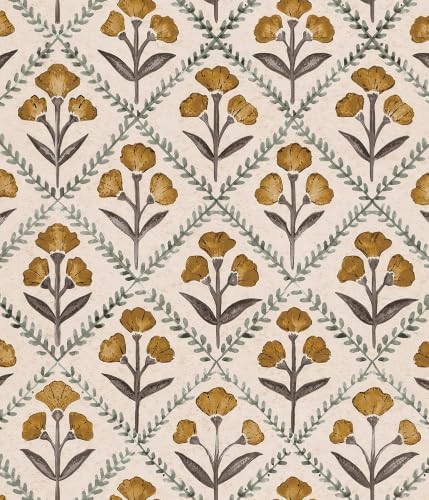 Orainege Vintage Peel and Stick Wallpaper Self Adhesive Floral Wallpaper by Orainege