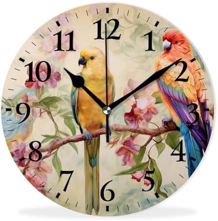 Round Analog Wall Clocks Non-Ticking Silent Clock Battery Operated Clcoks by Kyvita