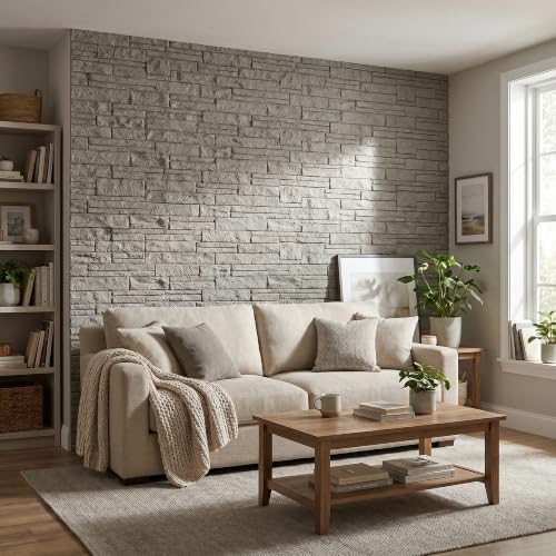 VooBang 3D Stacked Ledger Stone PU Wall Panels - Image 5