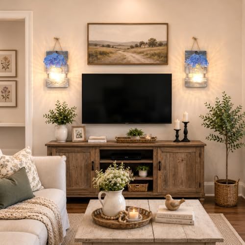 Besuerte Farmhouse Wall Decor Living Room, Rustic Wall Hanging Decor Mason Jar - Image 6
