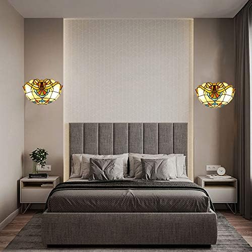 LITFAD Tiffany-Style Wall Light Fixtures Victorian Design Handmade Stained - Image 5