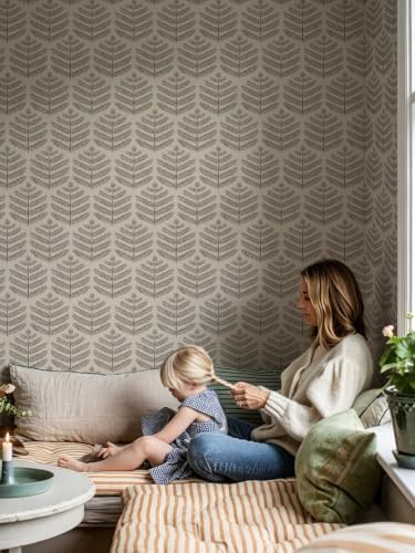 Orainege Peel and Stick Wallpaper Brown Leaf Wallpaper Boho - Image 2