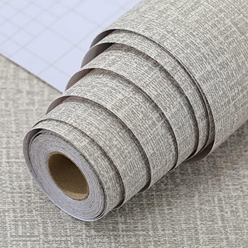 Peel and Stick Wallpaper Grey Grass Cloth Wall Paper by LOVADA