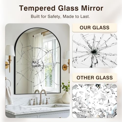 Arched Bathroom Vanity Mirror for Over Sink, 2 Pack 38”x26” - Image 5