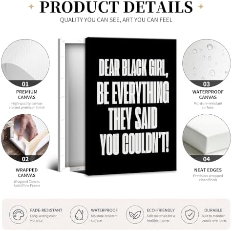 Be Everything They Said You Couldn't Motivational Canvas Wall Art, - Image 2