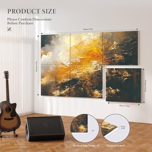 JBER Acoustical Wall Panels 47.2" x 27", Puddle of Light - Image 2