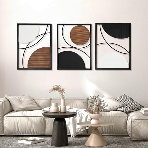 Oakrain 3 Pack Metal Wall Art, Abstract Minimalist Modern Wall Decor - Image 7