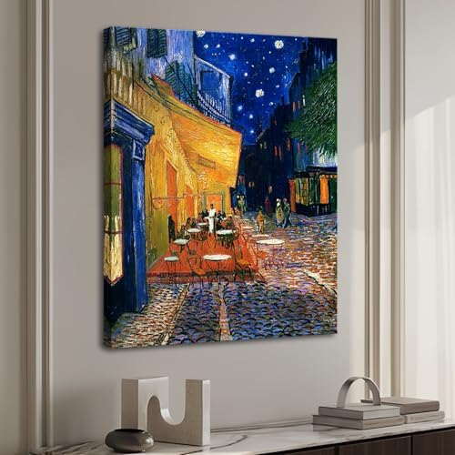 weiyiart Vincent Van Gogh Canvas Wall Art Cafe Terrace At Night Painting by weiyiart