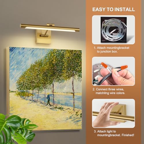 Joosenhouse LED Picture Light Fixtures Dimmable 16.53" Inch Modern Metal - Image 2
