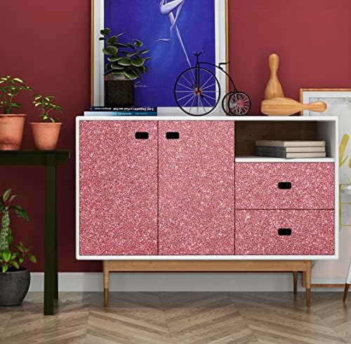 Stickyart Coral Pink Glitter Wallpaper Stick and Peel - Image 6