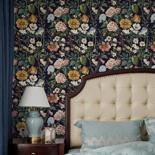 Livebor Floral Peel and Stick Wallpaper Floral Contact Paper 16.9"x196.8" - Image 2