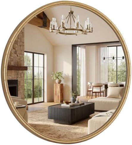 WallBeyond 36 Inch Gold Round Wall Mirror, Circle Mirror by WallBeyond
