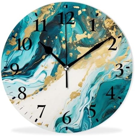 Round Analog Wall Clocks Non-Ticking Silent Clock Battery Operated Clcoks by Kyvita