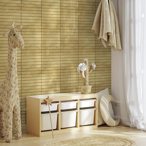 WADILE Peel and Stick Wood Slat Wall Panels 12x12in PVC 30 Pack - Image 6