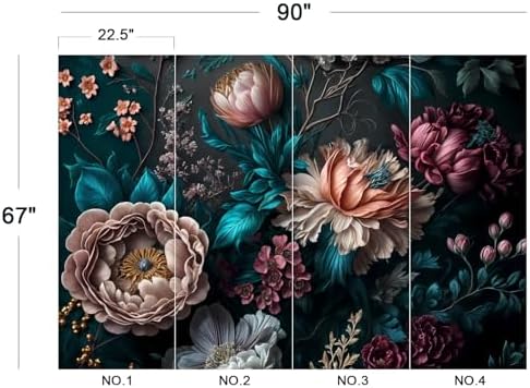 Luxurious 3D Floral Peony Teal Leaves Wallpaper Peel Stick - Image 5