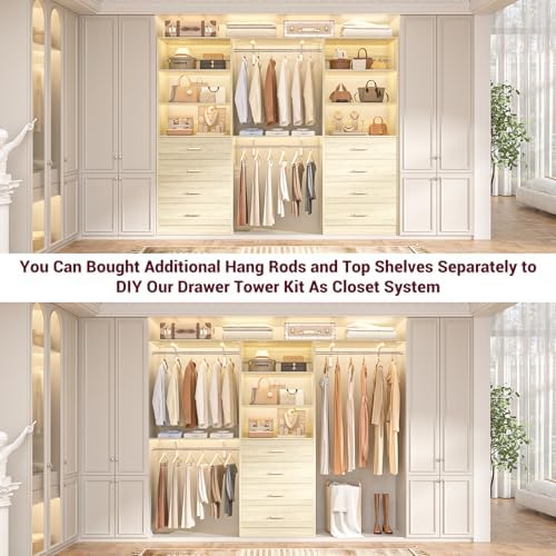 Aheaplus Closet Drawers System, 21.3" Wood Closet Organizer - Image 6