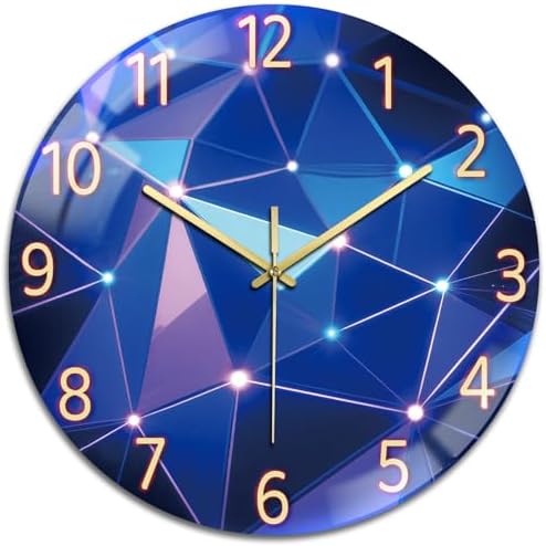 peacoblue Light Geometric Wall Clocks Battery Operated by PEACOBLUE
