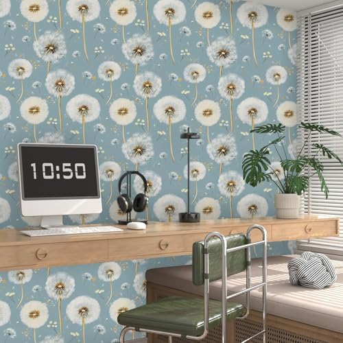 Laatse Light Navy Blue Flower Peel and Stick Contact Paper 17.5" × 118" - Image 2