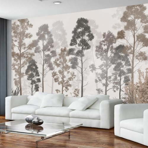 Peel and stick forest murals misty forest wallpaper by Toolhom