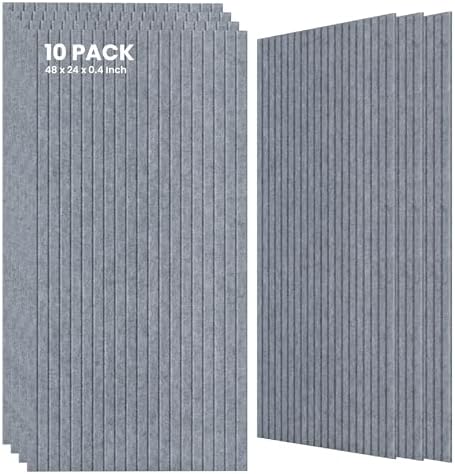 TO-TH Soundproofing Panels High-Density Acoustic Panel 10Pack, African Gray by TO-TH