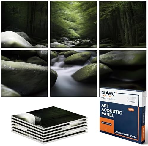 6 Pack Art Acoustic Wall Panels, 70.8x47.2”Self Adhesive by BUBOS