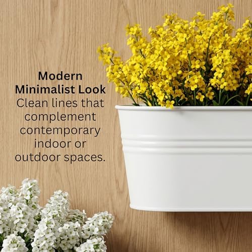 LaLaGreen Hanging Wall Planter White Metal Plant Shelf - Image 5