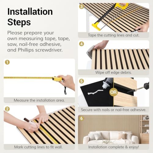 TONOR 6-Pack Wood Slat Panel, Acoustic Panels - Image 6