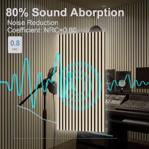 Wood Slat Acoustic Wall Panels, 4 Pack, 47.2 x 23.6 in - Image 3