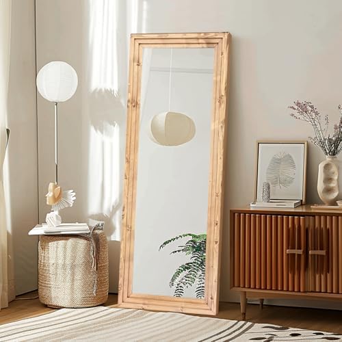 58x22in Full Length Mirror, 3-Tier Stepped Solid Wood Frame - Image 6