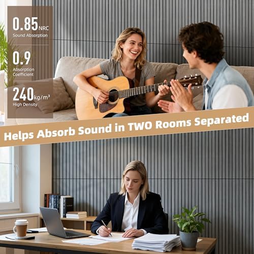 TO-TH Acoustic Panels Wood-Look Sound Proofing Wall Panel 4 Pack - Image 4