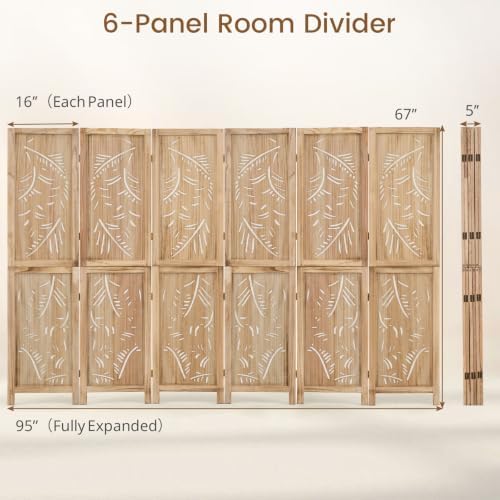 GIANTEX 6 Panel Boho Room Divider - Image 5