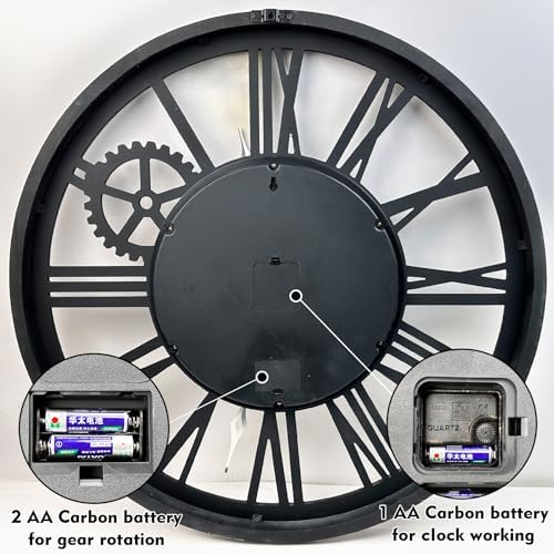 The B-Style Large Wall Clock 36 inch Grey White and Bronze - Image 3