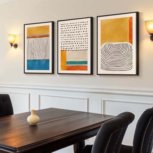 Framed Colorful Mid Century Abstract Wall Art - Image 2