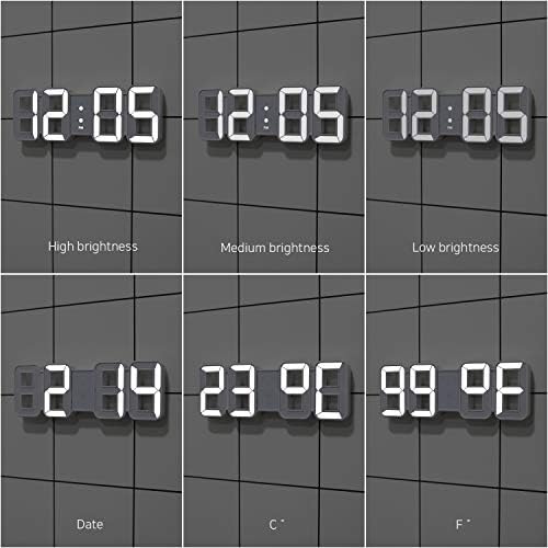mooas 3D Pure Mini White LED Clock - Image 6