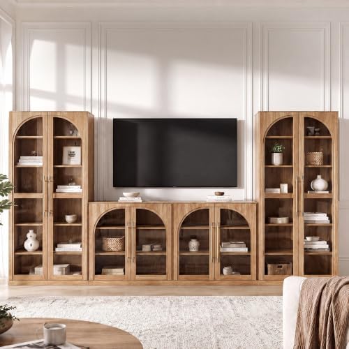 BELLEZE Jagger 128" Wall Unit 3-Piece Modular TV Stand - Image 4
