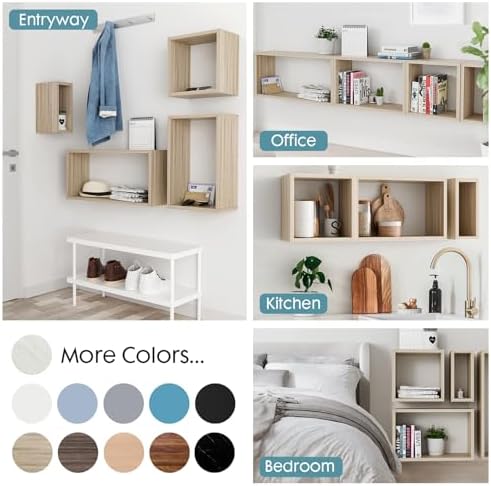 Kaboon Cube Floating Shelves Set2, Display Shelves Wall Mount 7.75" D x 12.5" W - Image 5