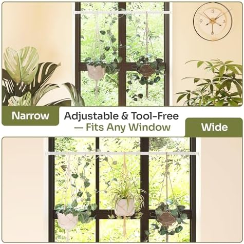 Bamworld Window Plant Hanger Indoor Adjustable Hanging Planters - Image 3