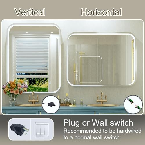 28"x36" Silver LED Bathroom Mirror - Image 4