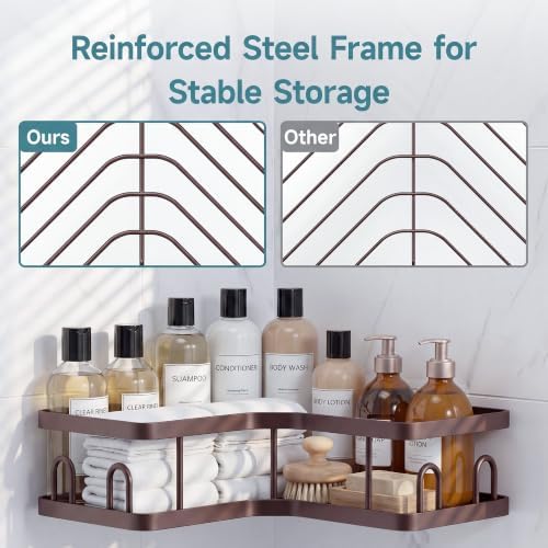 Veken Large Capacity Corner Shower Caddy 6-Pack, Advanced Rustproof Design - Image 5