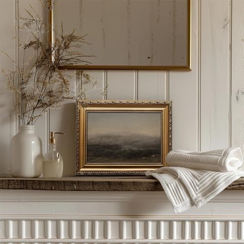 uniro Vintage Gold Framed Wall Art, Moody Landscape Canvas Art Prints Painting - Image 3