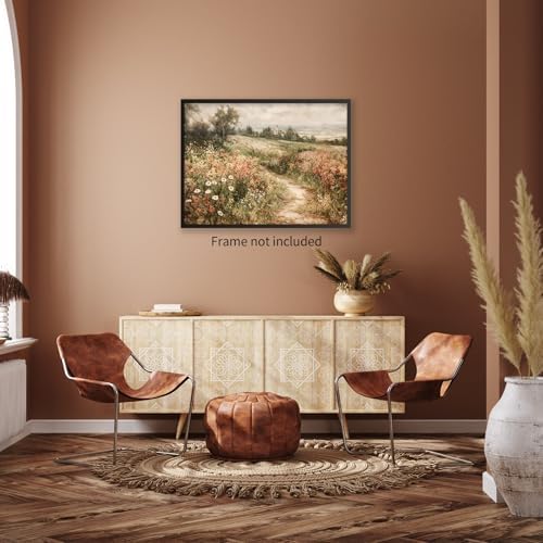 Haitunone Landscape Wildflower Wall Art Nature Botanical Floral Posters Retro - Image 5