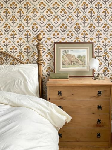Orainege Vintage Peel and Stick Wallpaper Self Adhesive Floral Wallpaper - Image 2