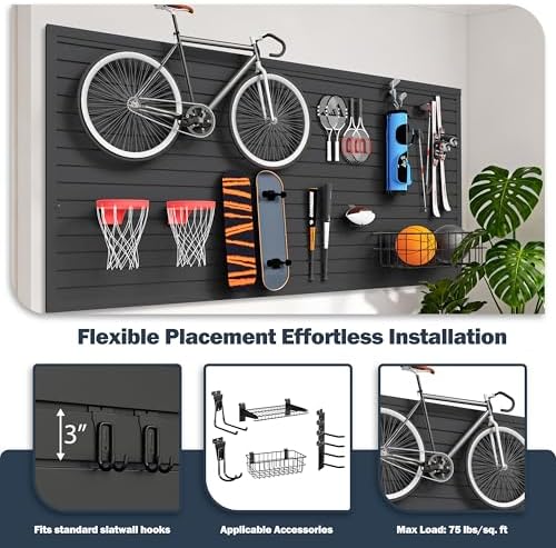 Slat Wall Paneling 4 x 8ft, Slatwall Garage Wall Organizer - Image 4