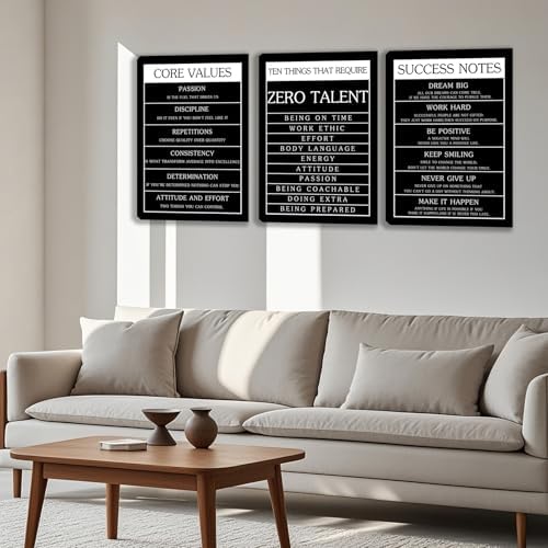 3 Panel Print Canvas Wall Art Motivational Office Wall Decor Painting - Image 2