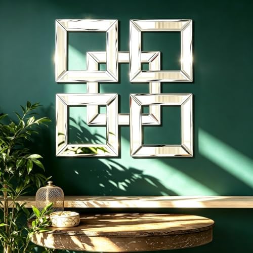 QMDECOR Square Mirrored Wall Decor Decorative Mirror 12x12 inches Modern by QMDECOR