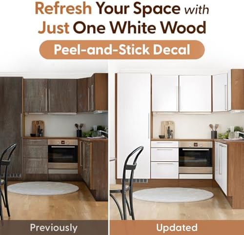 White Wood Grain Contact Paper, 17.3" x 197" Peel and Stick Wallpaper, - Image 2