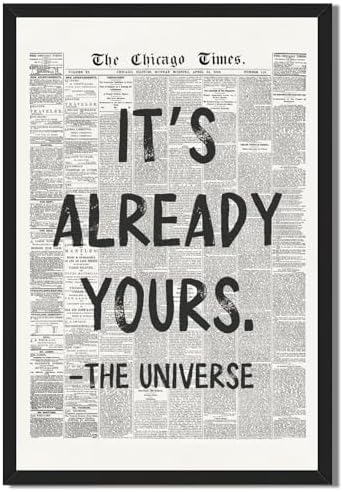 Framed Black And White Retro Newspaper Wall Art Motivational Office Decor by Unknown