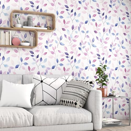 Dreamy Watercolor Botanical Peel and Stick Wallpaper 17.5" x 118" - Image 2