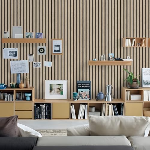 myforHD Wallpaper Peel and Stick Wood Grating Stripe Self-Adhesive Wallpaper - Image 6